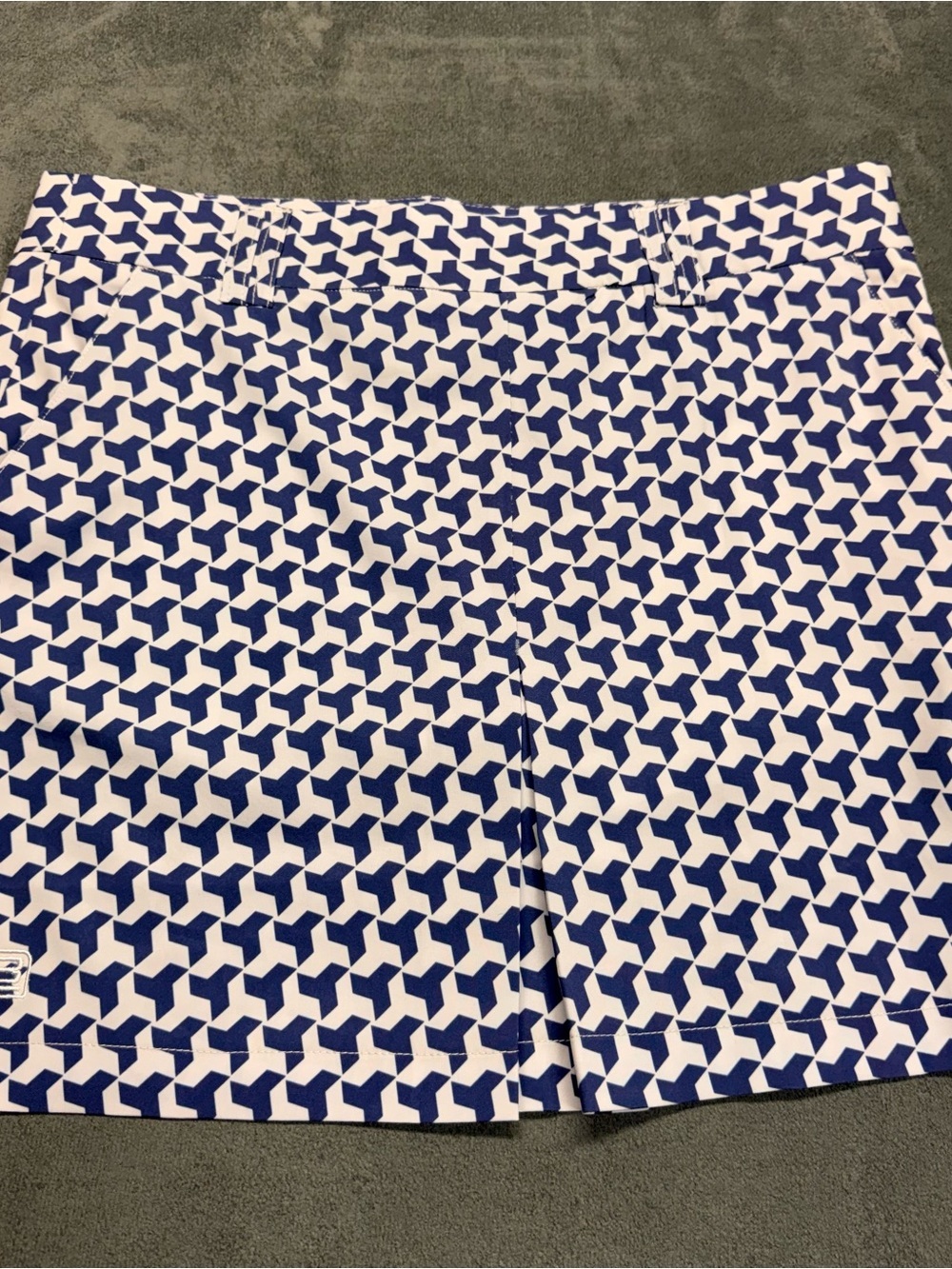 LOFT Navy and White Geometric Skort w/shorts Golf, Tennis, Pickleball